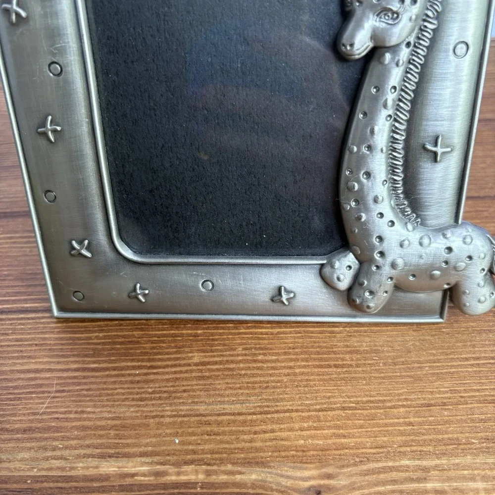 Fetco Pewter Giraffe 4x6 Picture Frame Nursery Safari Jungle Baby Photo Frame